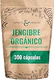 Cápsulas de Jengibre - ORGÁNICAS - 300 Cápsulas de Jengibre Orgánico - Dosis Diaria de 600 mg - Veganas - Sin Aditivos - Jengibre en Cápsulas de Alta Concentración