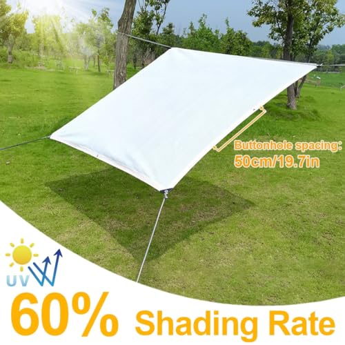 Filet d'ombrage blanc à œillets 60% pour protection solaire de terrasse - 6