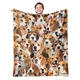 WIFILLET Beale Dog Throw Blanket, Beagle Gifts for Lovers, Flannel Blanket for Mom Dad, Soft for Sofa Bed, Gifts for Kid Girls Boys Halloween Christmas, 40" x 50"
