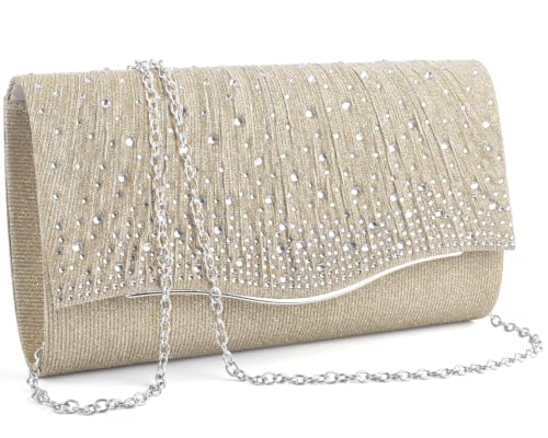 Image of TINDTOP Clutch Purses for Women, Formal Evening Bags Suede Shoulder Envelope Party Handbags Wedding Cocktail Prom Clutches