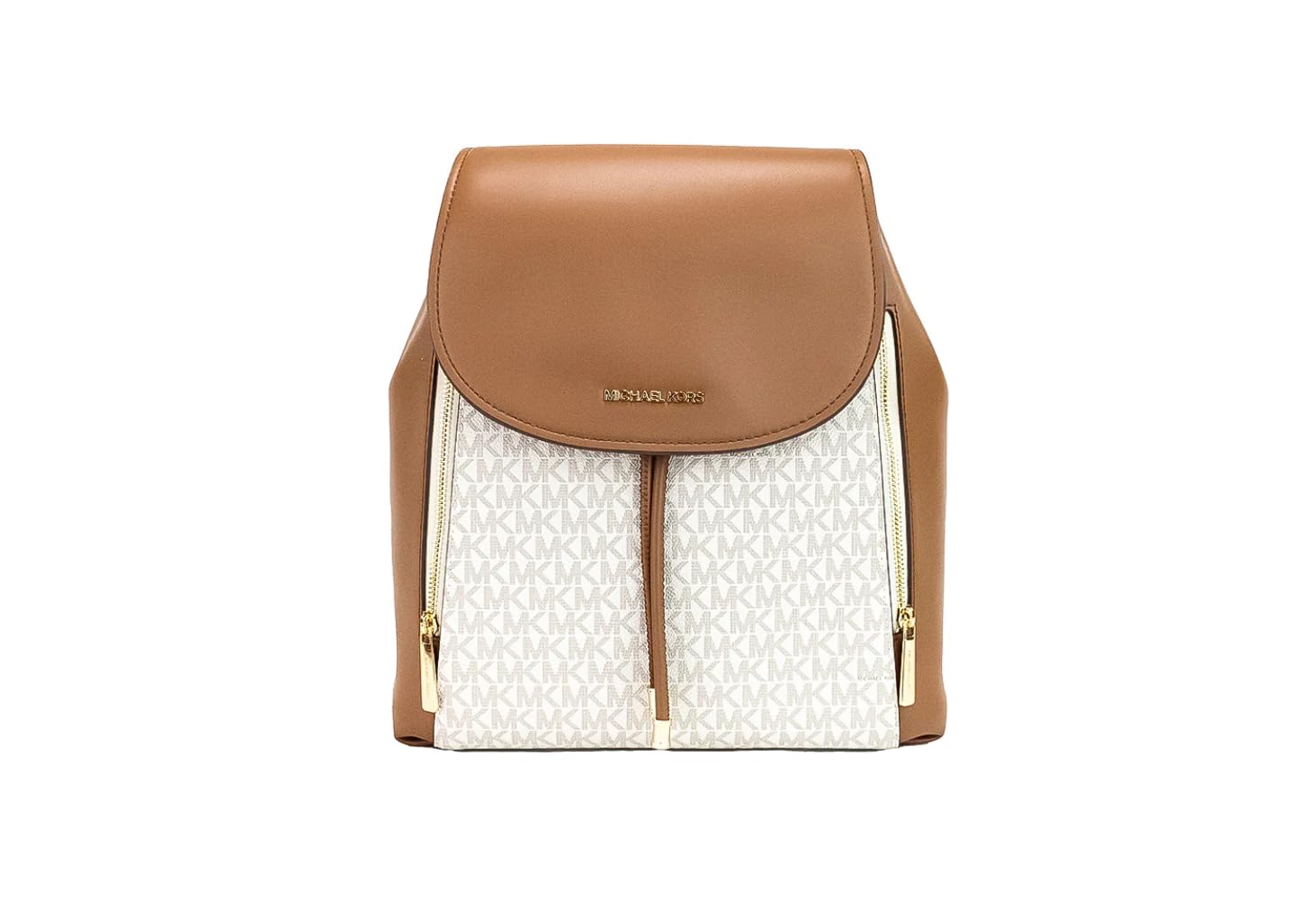 Michael Kors Phoebe Medium Zip Pocket Backpack Vanilla MK Signature