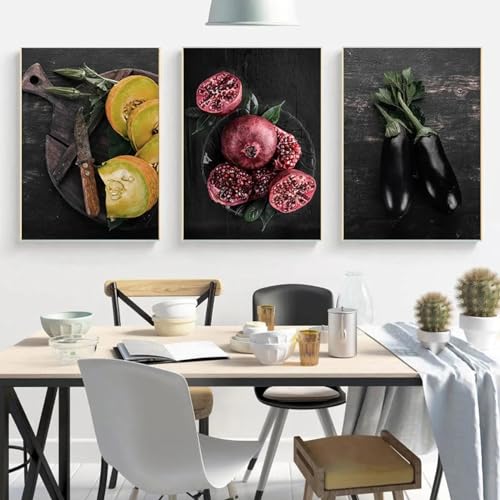 Affiches de cuisine impressions sur toile de fruits tableau restaurant art mural 30x45 cm