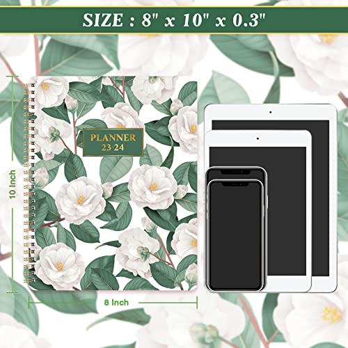 2023-2024 Planner - Academic Planner 2023-2024 From July 2023 - June 2024, 8" X 10", Weekly & Monthly Planner With Thick Paper + Twin-Wire Binding + Printed Tabs - Green #TOP6
