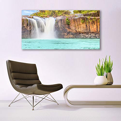 Plastique imprimés tableau mural cascade lac grand format décoration design