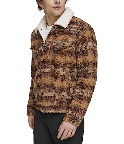 Image of Levi's Men's Levi's Men's Wool Blend Plaid Trucker With Sherpa Lining