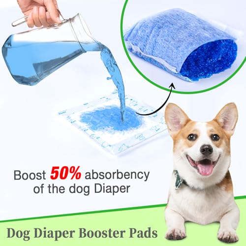 Image of Dog Diaper Liners Booster Pads, 100ct Disposable Dog Diapers Inserts Male Female for Washable Doggie Belly Bands Wraps Covers Period Panties (Extra Large)