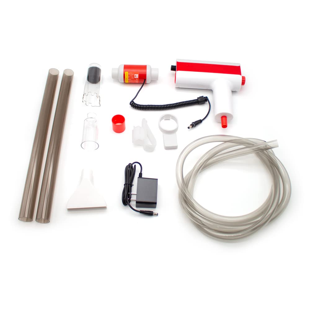Toplionace Nettoyeur électrique de Gravier D'aquarium AC 110V-220V, Aspirateur de Siphon D'aquarium à Changement D'eau, 2.5W/8.5W/15W Réglable (Rouge)
