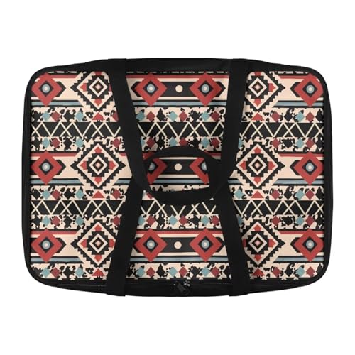Kathyboom Tribal Pattern Pizza Delivery Bag with Handle Portable Insulated Casserole Bag Anti Oil Food Carrying Bag Lasagna Holder Tote Bag for Parties Potluck Cookout