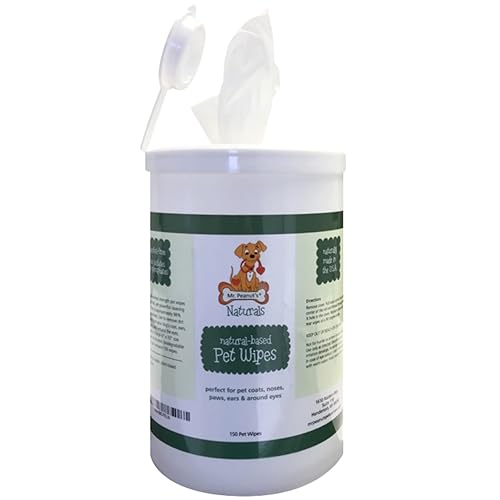 Mr. Peanut's Naturals Toallitas para mascotas 100% a base de plantas, sin perfume, 160 unidades, tamaño más grande de 8 x 6 pulgadas