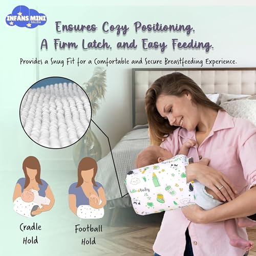 Image of Nursing Arm Pillow, Breast Feeding Pillows for Mother, Bottle Feeding Pillows for Babies Suitable for Travel (Panda Green)