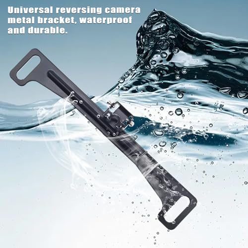 Image of Pack-1 Car 0.87 inch Square Reversing Camera Metal Bracket, 7.68 inch x 1.34 inch Waterproof Anti-Rust License Plate Bracket, Dash Cam Stable Shockproof Mounting Accessories, Universal for Cars (Black)