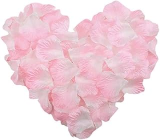 RuiChy Petali di rosa artificiali in seta da 1000 pezzi per fiori da sposa Festa in casa Notte romantica Anniversario Valentine's Day, rosa bianco