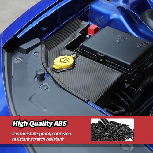 Image of JeCar Carbon Fiber Windshield Washer Tank Engine Bay Dust Cover Accessories for Dodge Charger 2011+ & Challenger 2015+