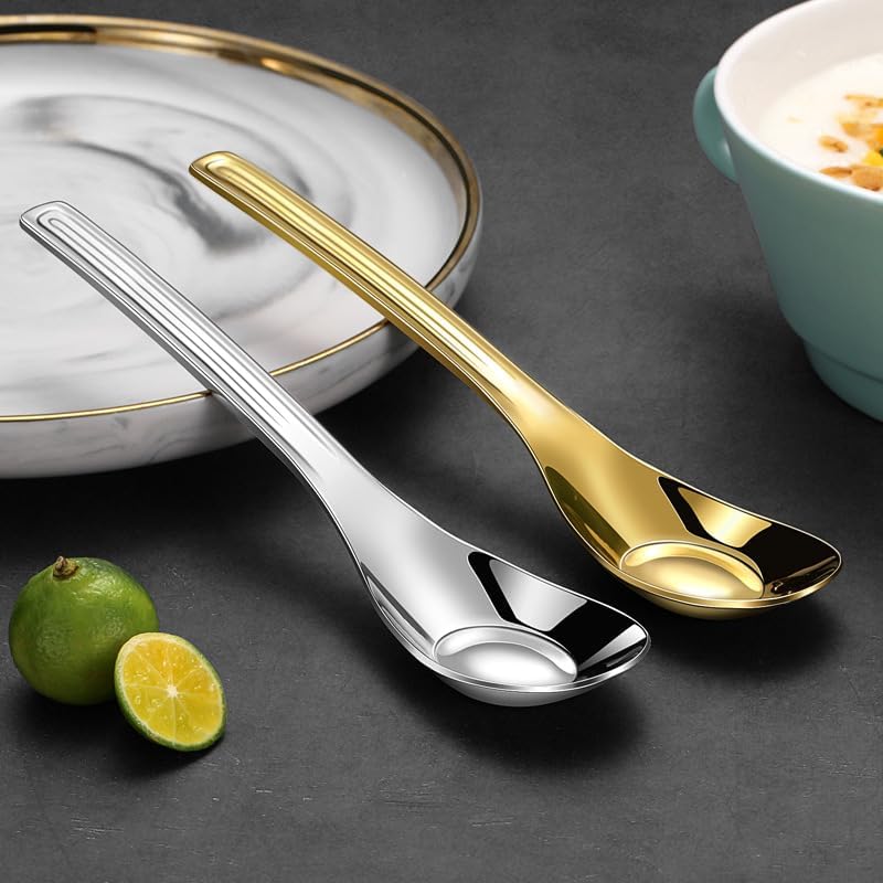 Silverware Flatware Set, 1/4/6/8 Pieces Stainless Steel Spoons Creative Cute Spoons For Household Eating Spoons (Color : Silver, Size : 6Pcs)