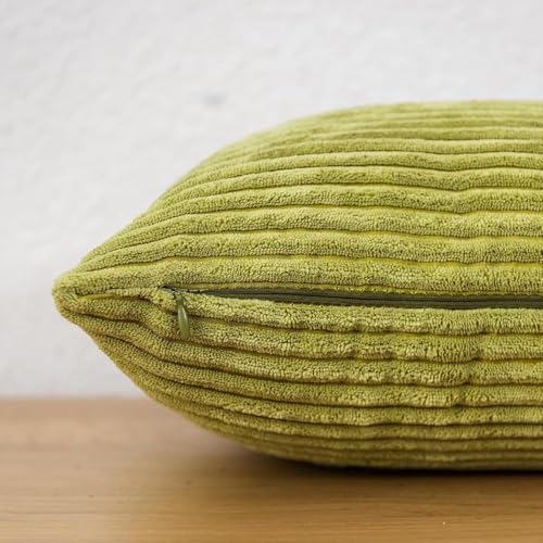 Image of Guffaw Corduroy Rectangular Cushion Covers, Size 12x18, Pack of 1,Multiple Colors (1, Mehndi)