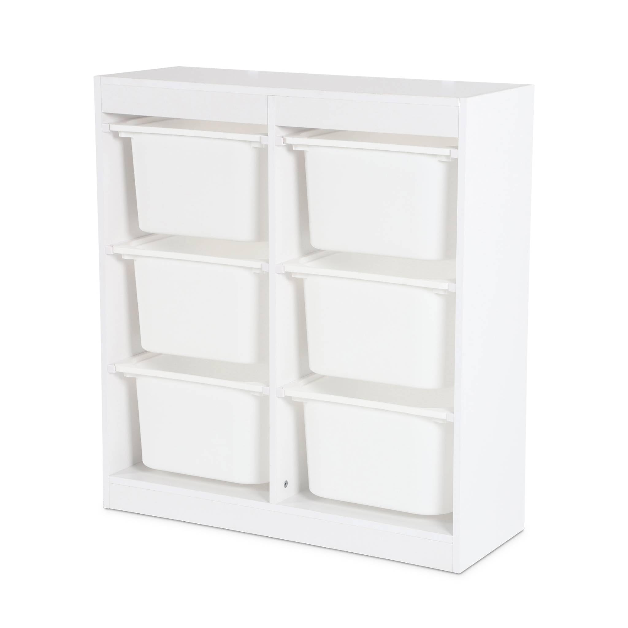 Sweeek Mueble para niños con 6 cubos almacenaje Sora Blanco 81.5x30x89 cm