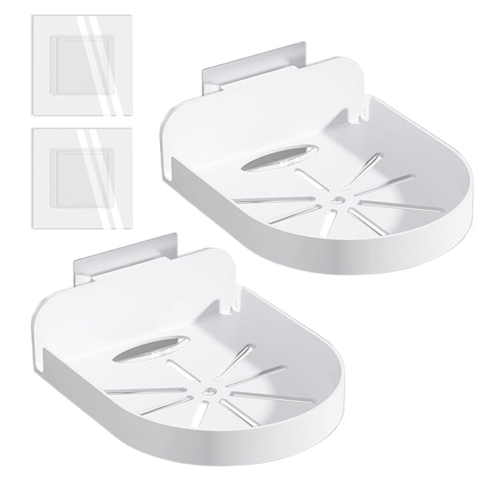 Security Camera Wall Shelf - Monitor Holder Support No Drill Shelf,Adhesive Small Wall Bracket with Cable Clip for Speakers and Monitors