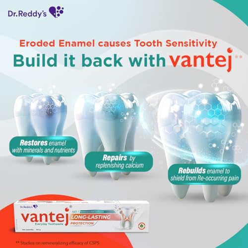 Image of Vantej Dr. Reddy's Toothpaste For Sensitive Teeth | Extra Foaming Action With Refreshing Flavor For Everyday Use | Toothpaste Combo Pack Offer | 100G X 3