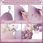 Amandir 173Pcs Dusty Purple Balloon Arch Garland Kit, Double-stuffed Pink White Sand Lavender Lilac Light Purple Rose Gold Confetti Balloons for Bridal Shower Wedding Birthday Party Decorations - Image 4