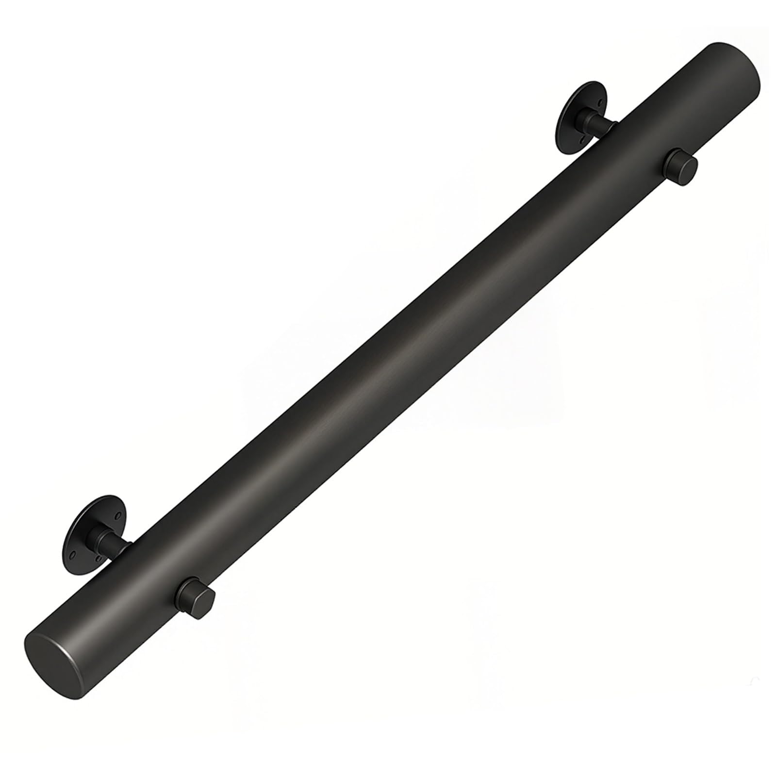 Black Solid Wood Railing Round Handrail | Indoor & Outdoor Stair Banister Safety Bar Wall Mount Support Rail for Steps(8ft/240cm)