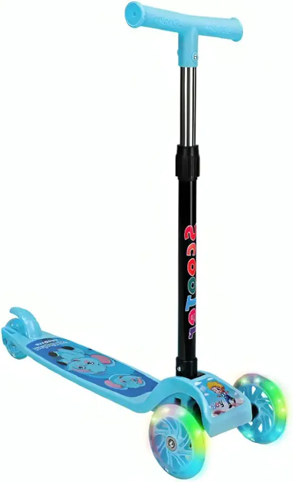 Patinete Infantil 3 Rodas Com Led Dobrável Menino E Menina R325 - Beezee