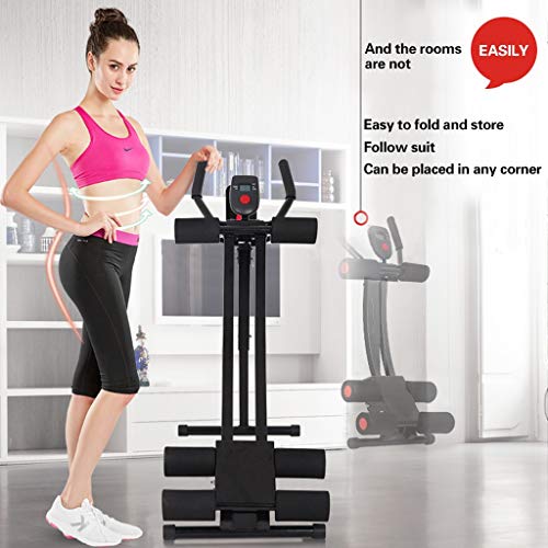 Ab Machine Exercise Equipment, Mosunx Foldable Sit Up Bench Adjustable Workout Bench Fitness Equipment for Home Gym, Abdominal/Hyper Back Extension Bench (Maximum Capacity 331 Pounds, Black - Red)