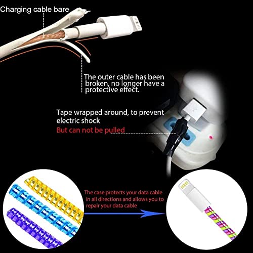 Image of BKN 3pcs Set Metallic Finish Cable Charger Spiral Protector | Long Size Protectors Plastic Cable Cord Protectors Winders for Mobile Phone Charging Cable Earphones (1.5 Meter / 150 cms, Multi)