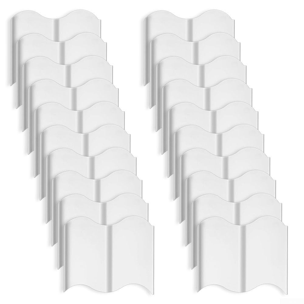 Upluxmira 20-Piece Flexible Garden Edging Border Set – PP Landscape Lawn for Edge Trim for Flower Beds & Grass, Interlocking, 314 cm Total Length (123 in), White/Red/Green/Black(white)