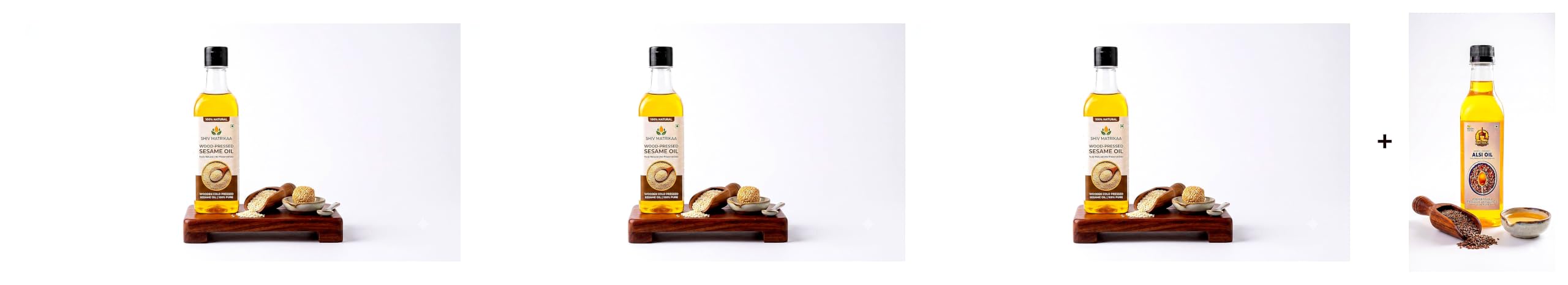 Sarv Matrikaa Wood Pressed Sesame Pack of 3 + Flaxseed Oil Combo | 250ml | 100% Pure Cold Natural Unrefined Oils Set for Hair Growth, Radiant Skin Hydration & Healthy Culinary Care Use-image-10