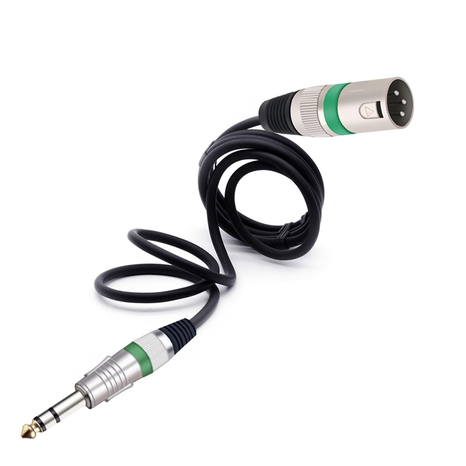 Przewód mikrofonowy gniazdo stereo 6,35 mm / in in 6,5 mm męski na XLR męski 6,3 mm 1/4 cala do mikrofonu XLR kabel audio do wzmacniacza głośnika wzmacniacza 1 szt. (zielony, 10 m)