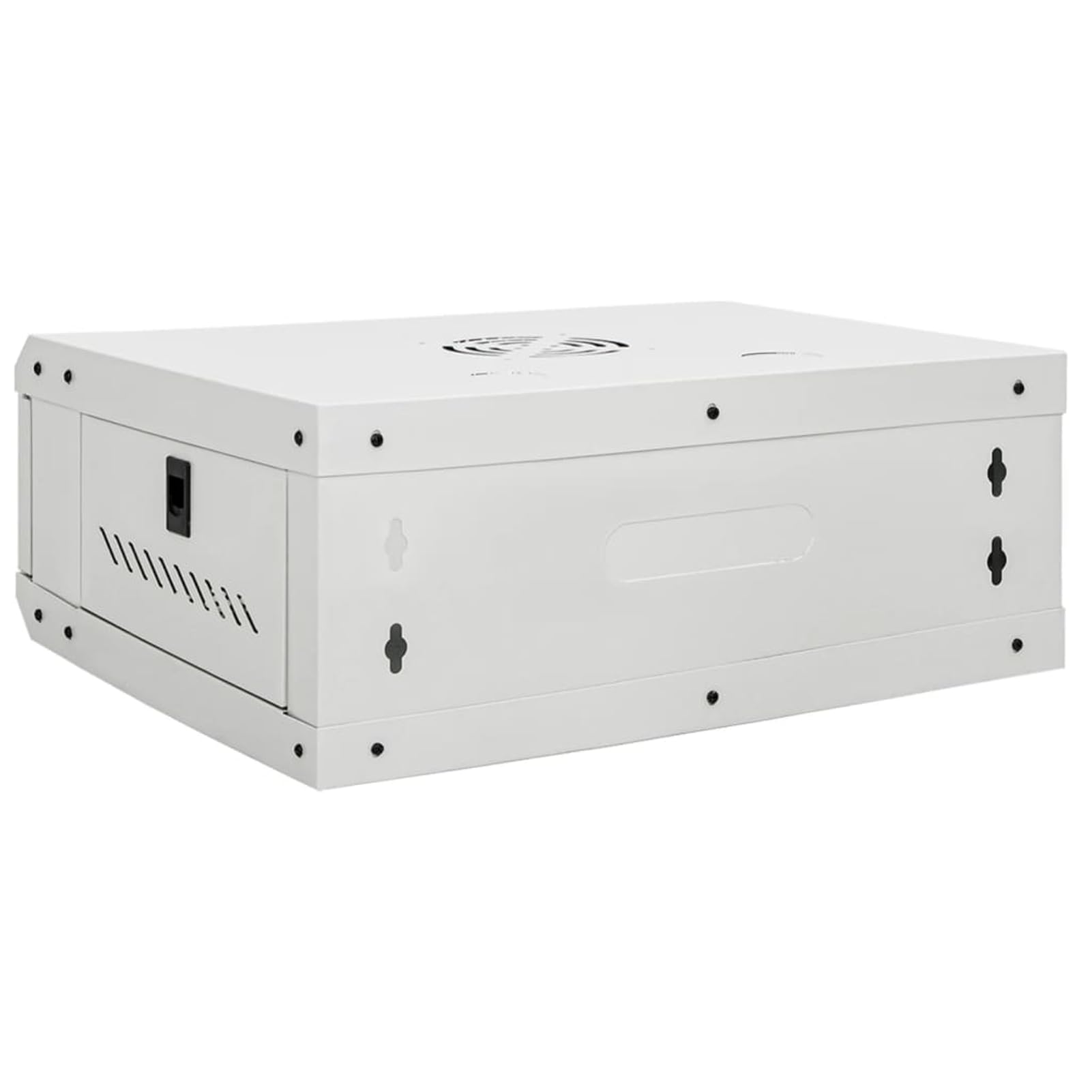 4U Armadio di rete da parete da 19 pollici, grigio, in acciaio laminato a freddo con porta frontale chiudibile, 53 x 40 x 21 cm, per ufficio e infrastrutture IT