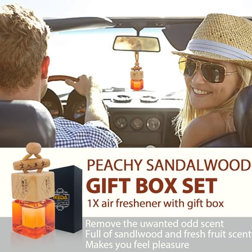 Image of IKEDA Car Air Freshener, Car Fresheners for Men & Women, 45+Day Long Lasting Fragrance Hanging Air Fresheners Scents, with Clip, Perfect for Auto and Home, Christmas,8ml,Sandalwood