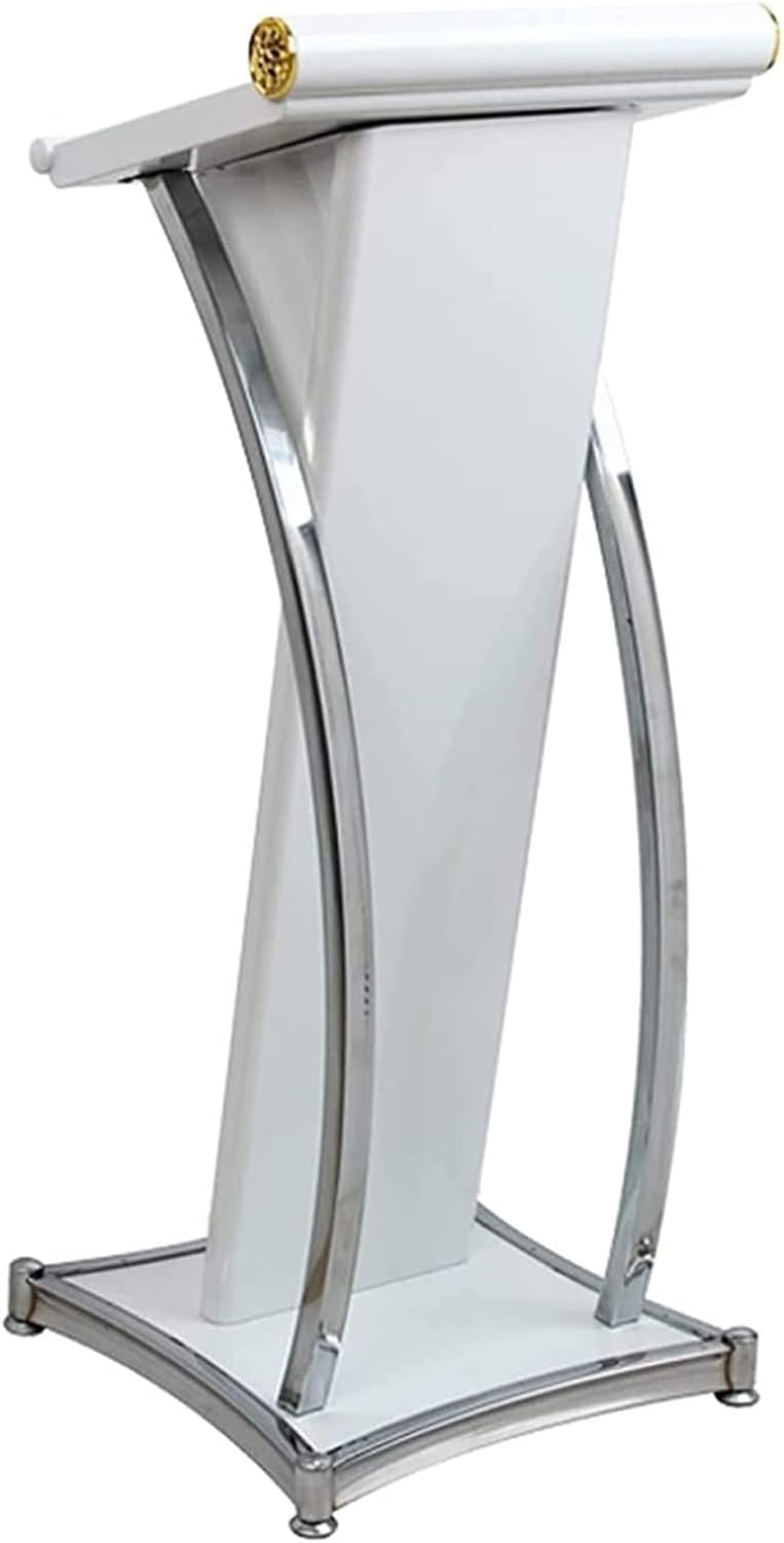 RENLXFI Metal Lectern Podium Stand, Church Classroom Pulpit Podiums Reading or