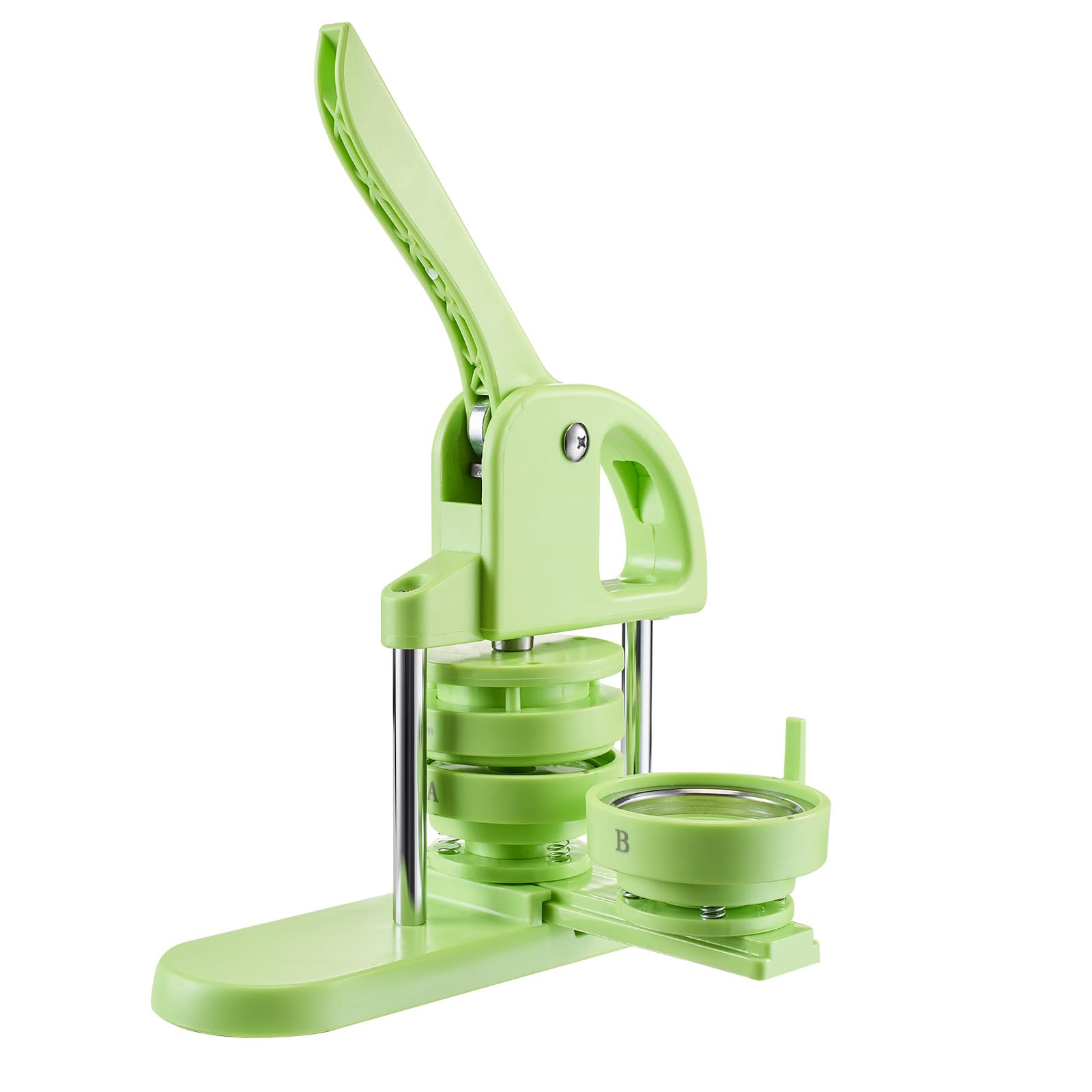 VEVOR Macchina per Spille, Macchina Punzonatrice con 200 pezzi Kit per Fustellatrice Manuale per Badge 32/58 mm, Impugnatura Ergonomica, per Spille Personalizzate Fai da te, Verde