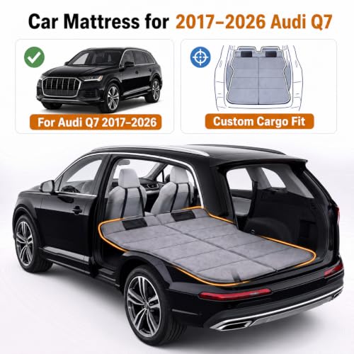 Image of Car Mattress for 2017-2026 Audi Q7, Upgraded Non-Inflatable Thickened Foam SUV Car Camping Mattress, Foldable Trunk Sleeping Pad Car Bed Mattress for Road Trips Camping Travel