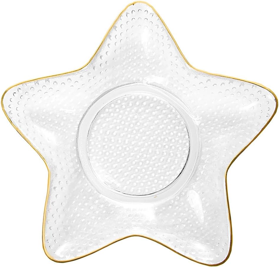 DOITOOL Shaped Glass Storage Plate Creative Sea Star Candy Dish Salad Bowl for Home Kitchen Dining Serving
