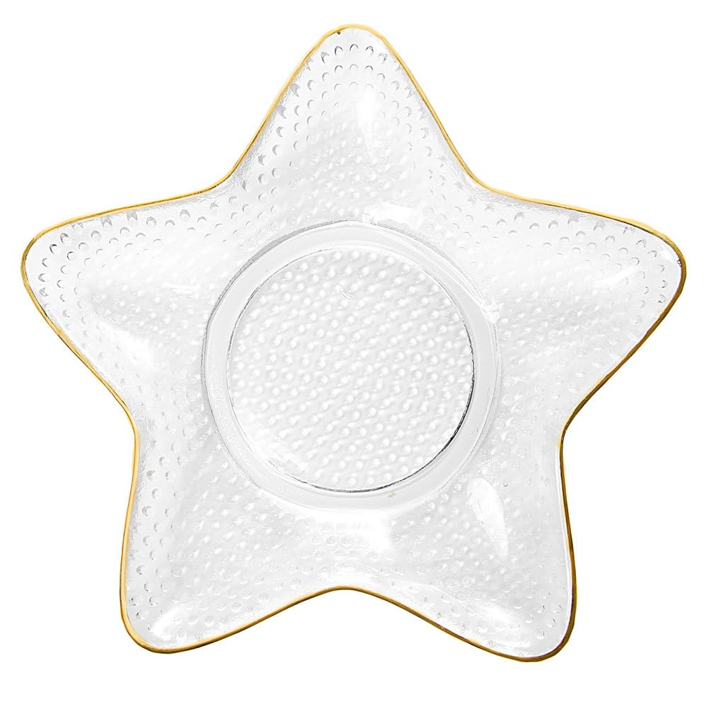 DOITOOL Shaped Glass Storage Plate Creative Sea Star Candy Dish Salad Bowl for Home Kitchen Dining Serving