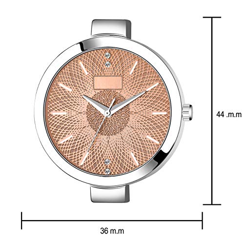Image of Acnos Silver Plated Mesh Chain Analog Watch for Women - Black /Blue /White /Pink /Brown Dial