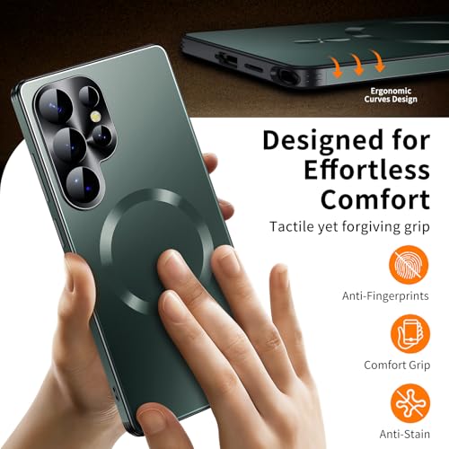 Image of for Samsung Galaxy S25 Ultra Case, Heavy-Duty Slim Design Compatible with MagSafe, Strong Magnetic Shockproof Protection for Screen & Camera Cover Case for Samsung S25 Ultra,Green