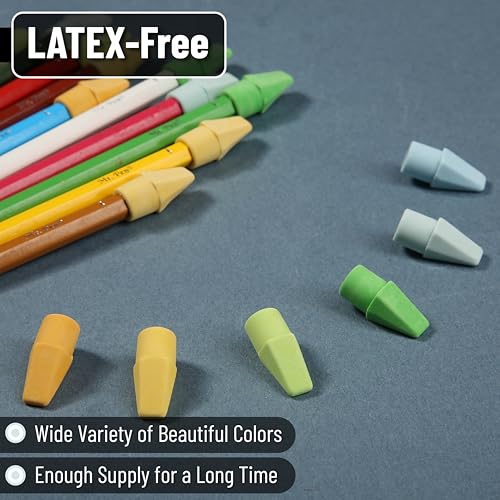 Image of Mr. Pen- Pencil Erasers Toppers, 120 Pack, Colorful, Latex Free, No Smudge | Mr Pen Erasers for Pencils