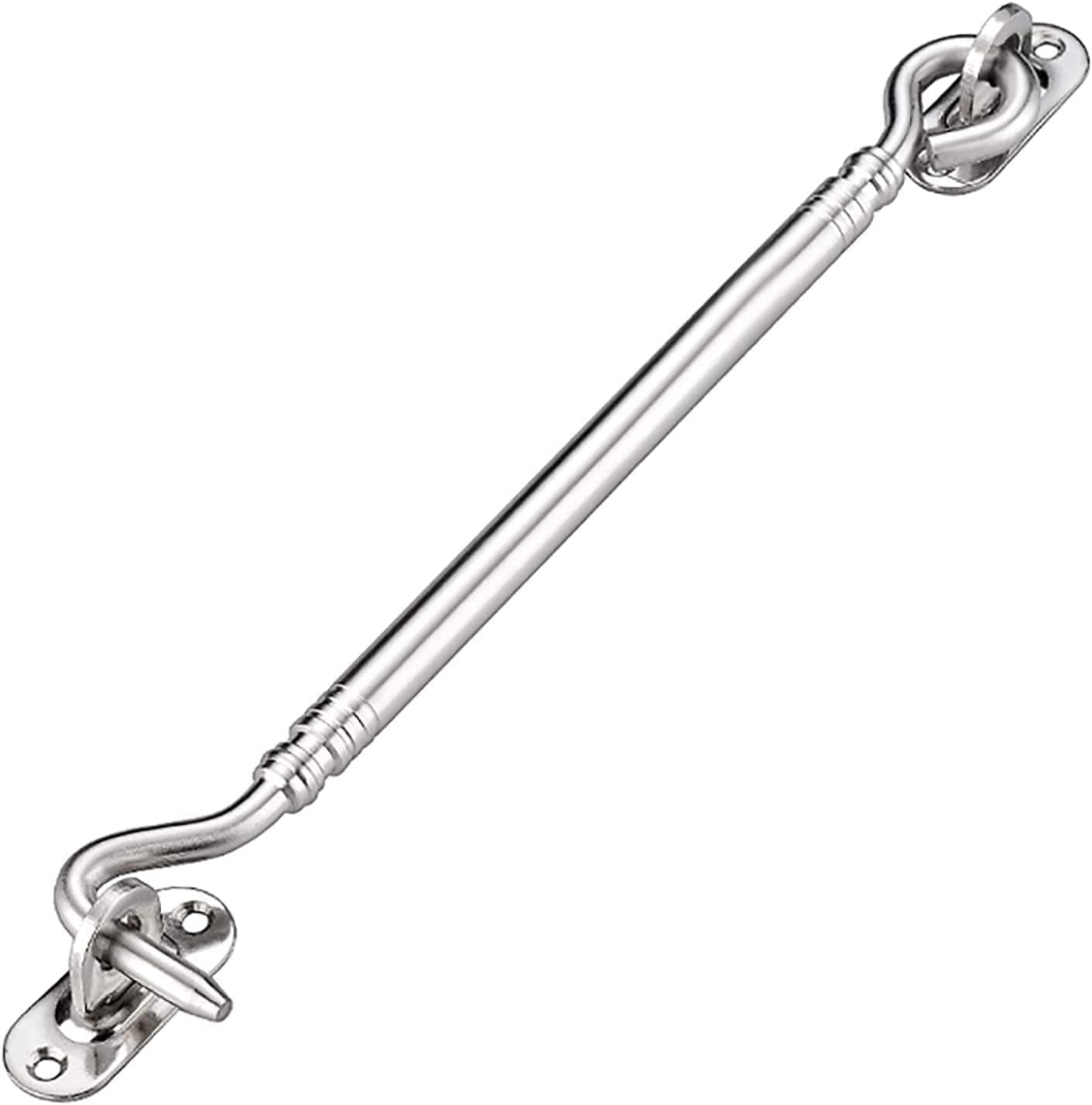 Sliding Lockfor Portable Door Lock, Barn Door Latch, Heavy Duty Solid Thicken Stainless Steel Hook and Eye Latch, Cabin Hooks and Eye Latch Best for Barn Door, Bathroom(Size:8 Inches)