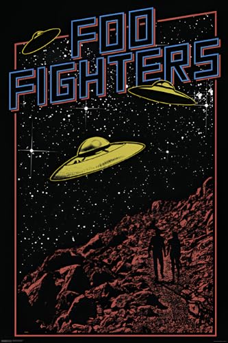 BUY ART FOR LESS Póster de Foo Fighters con licencia oficial, 24 x 36 pulgadas, impresión decorativa, papel de póster, listo para enmarcar
