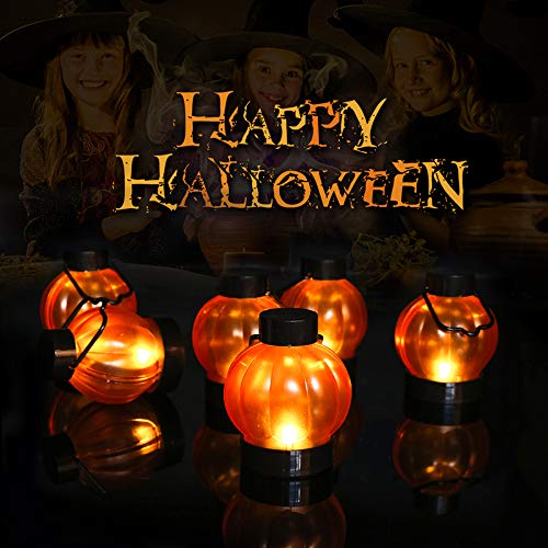 12 luci da tè a forma di zucca di Halloween (candele da tè senza fiamma), lanterne LED arancioni a batteria per decorazioni di Halloween, bianco caldo | Leroy Merlin