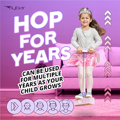 Image of Flybar My First Foam Pogo Jumper for Kids Fun and Safe Pogo Stick for Toddlers, Durable Foam and Bungee Jumper for Ages 3 and up, Supports up to 250lbs (Pink Princess), Large