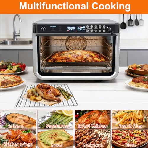 Image of 3PCS Air Fryer Set for Ninja Foodi DT251 DT201 DT200 Digital Air Fryer Countertop Oven Accessories Sheet Pan, Roast Tray & Wire Rack Replacement Parts for Baking, Roasting, Dishwasher Safe