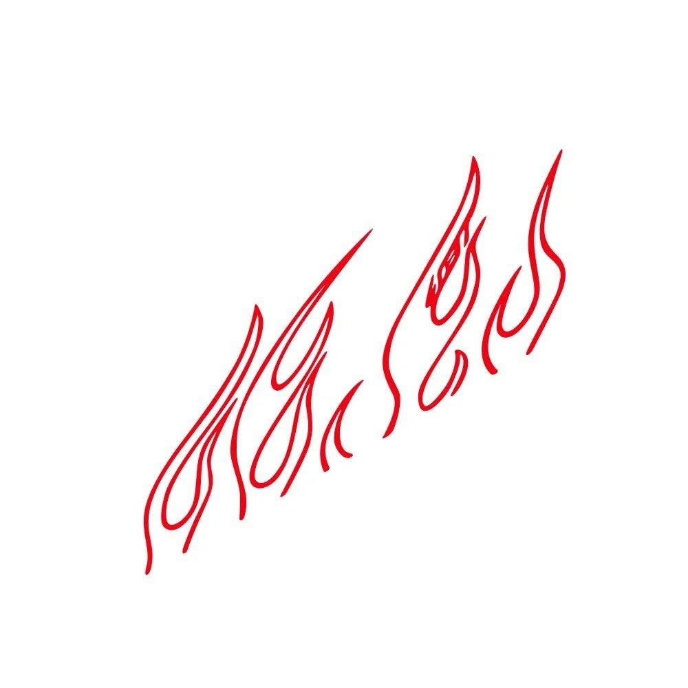 Universal Burning Flames Pattern Vinyl Car Stickers Creative Auto Body Art Decals(Glossy Red)