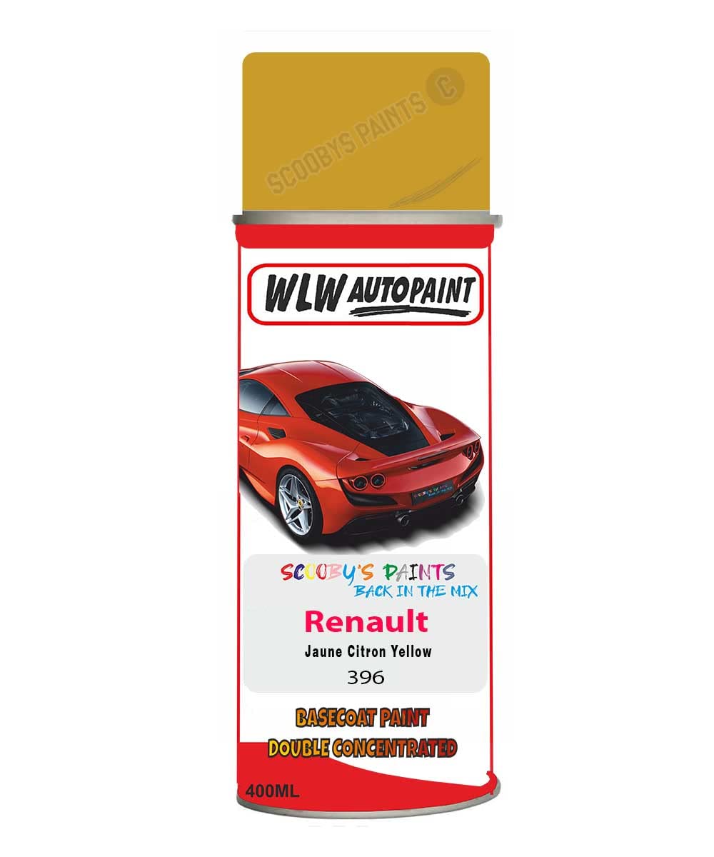 Basecoat Aerosol Spray Paint For Renault Master Jaune Citron Yellow 1995-2019 Code 396