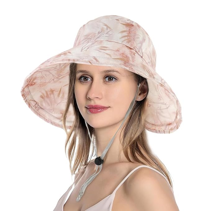 Sun Hats for Women, Beach Hat for Women Stylish, Wide Brim Bow Bucket Hat, Fashion Womens Sun UV Protection Ladies Travel Hats - Packable Pink-image-30
