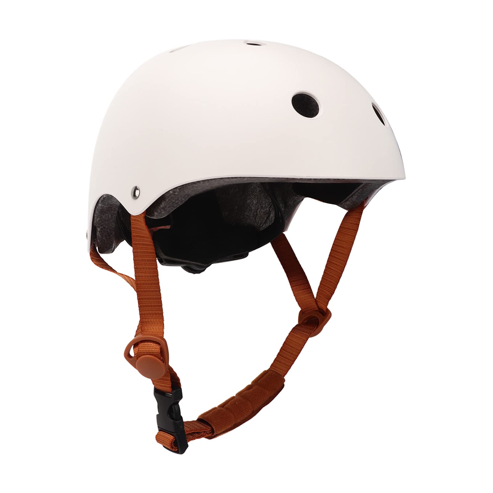 Topyond Adjustable ABS Shell Skateboard Helmet - Shock Absorbing Scooter and Roller Skating Headgear with Liners and Chin Strap for Children and Adolescents(S)