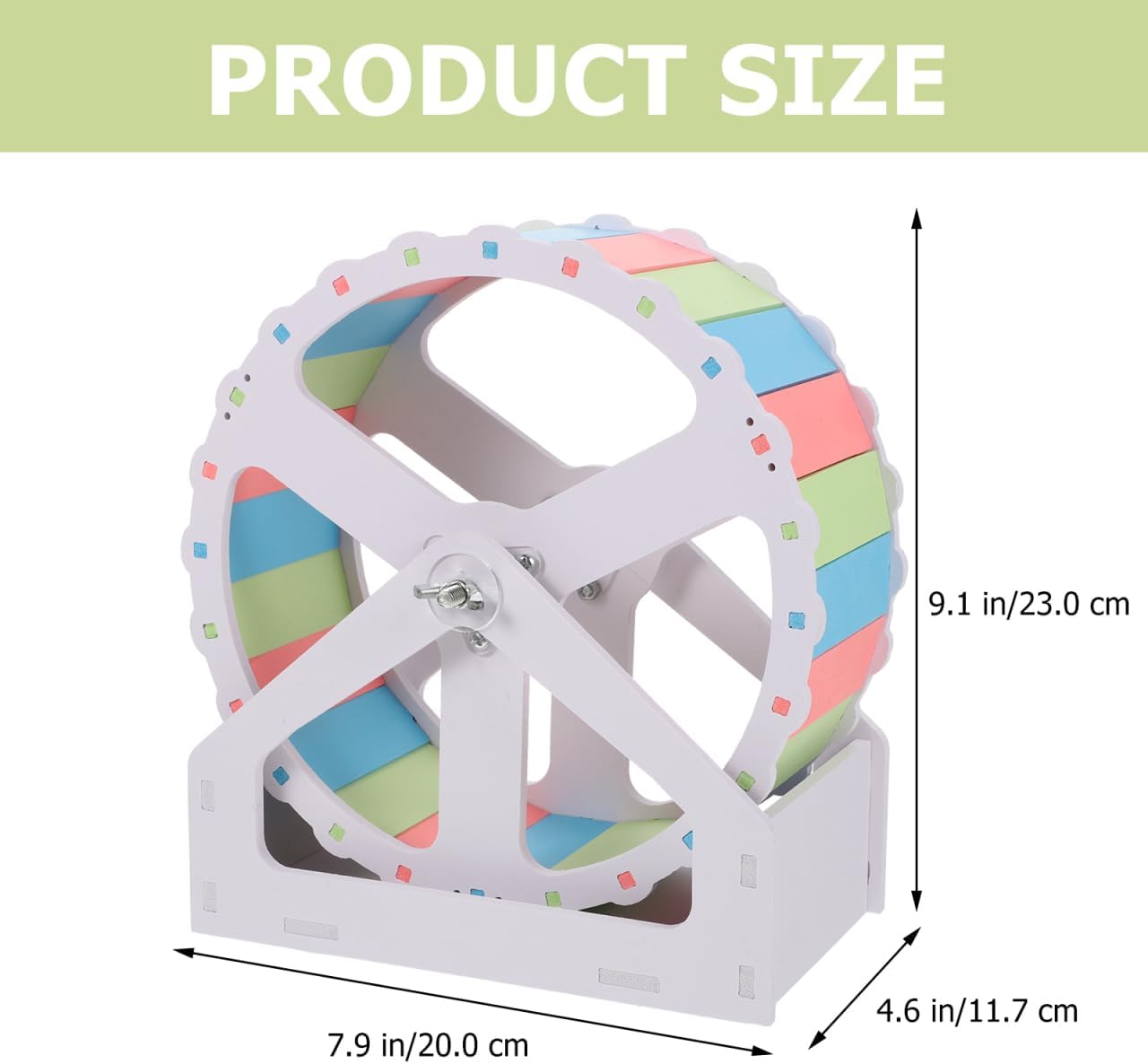 Hamster Wheel with Stable Base, Quiet Running Wheel for Chinchillas, Guinea Pigs, and Small Pets, Easy Assembly PVC Exercise Toy